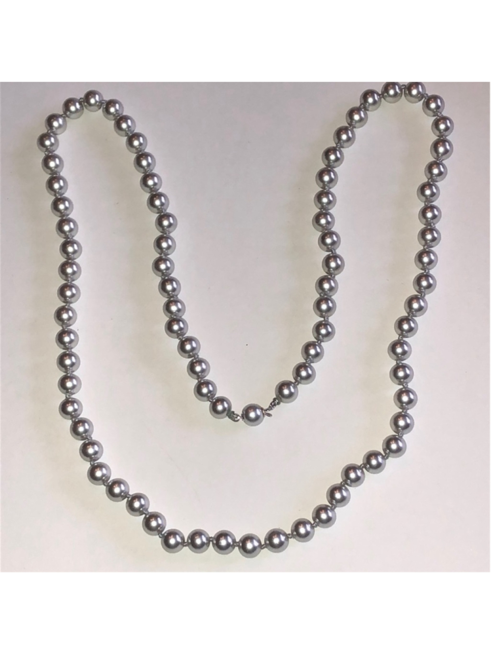 Elegant Vintage Gray Faux Pearl Boho Beaded Necklace